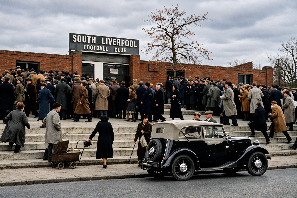 Historic artwork about the origins of Everton and Merseyside football